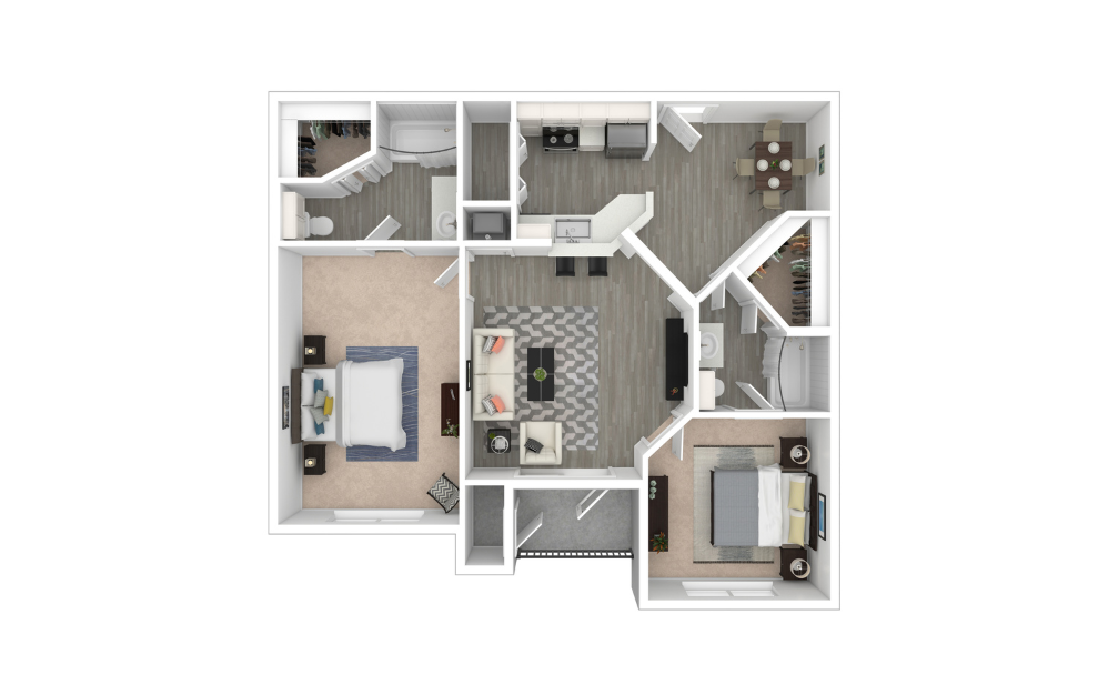 3D Furnished Floorplan - B3