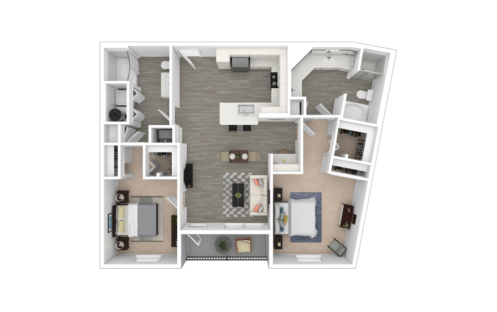 3D Furnished Floorplan - B5 3D Furnished Floorplan - B5