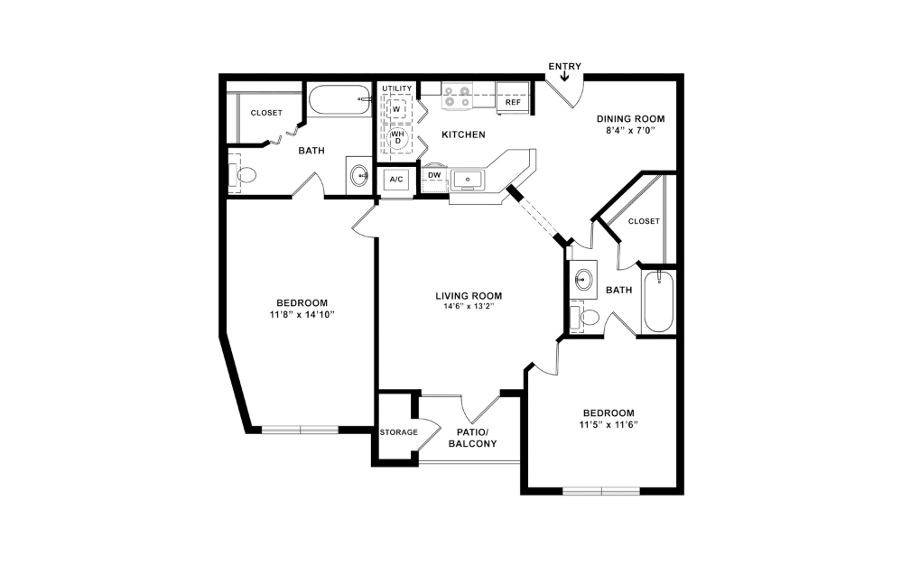 2D Flat Floorplan - B7