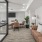 a spacious room with a glass walls